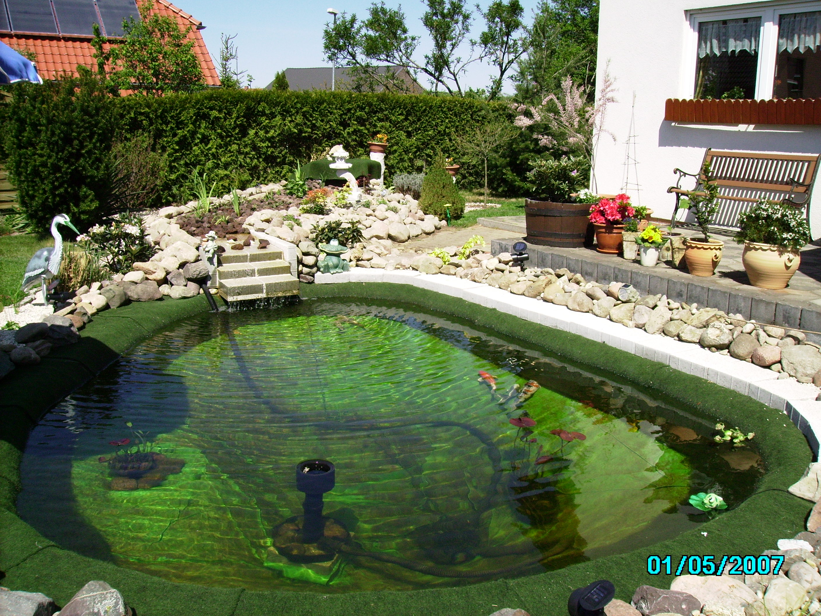 für Gartenteich Schwimmteich Badeteich 6,99€/m² Teichfolie Blau 1 mm 5 x 6 m 