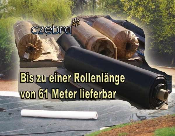 EPDM-Kautschukfolie 1,15 mm  Rollenbreite 4,57 Meter  Preis/m²