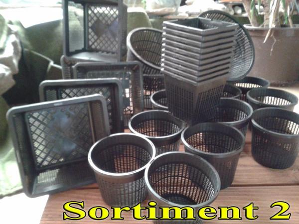 30 Pflanzkörbe 4 verschiedene Größe von 11 - 22 cm Teichpflanzen