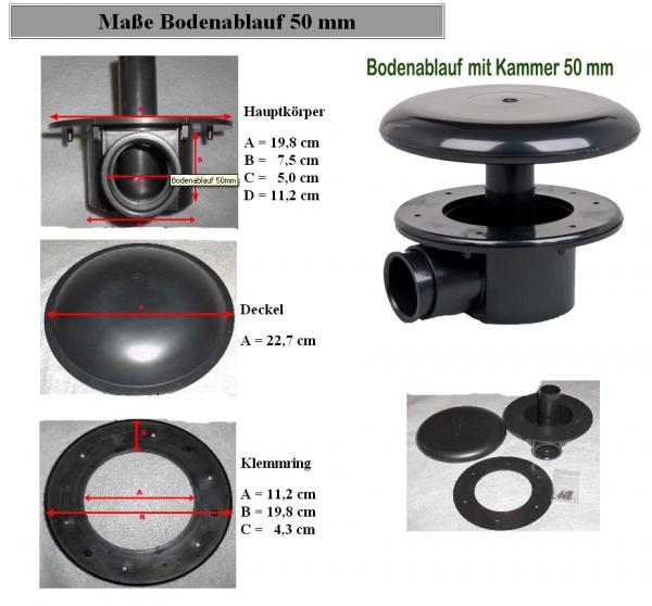 Bodenablauf (geeignet für EPDM) 50 mm